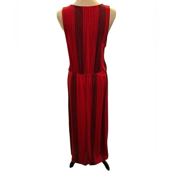 Universal Thread Women's Red & Black Striped V-Neck Maxi Sleeveless Dress Large. - Picture 3 of 9